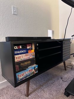 Liberty 53” Mid-Century Modern TV Stand | Black TV Console with Storage