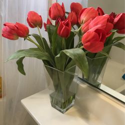 Fake Tulips With Vase