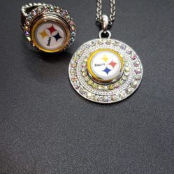 Pittsburgh Steelers ring & necklace.