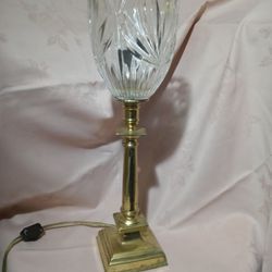 Brass And Crystal Lamp