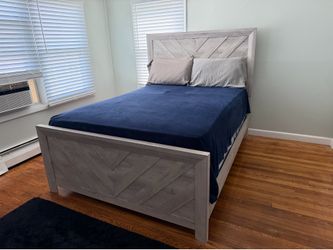 Modern queen bed frame with mattress for sale
