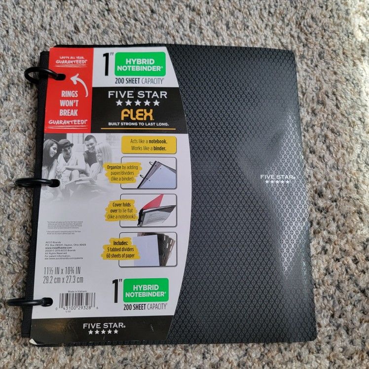 Five star 1in. Hybrid Notebook black