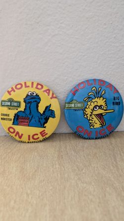 Ice Holiday On Ice, Sesame Street 1970s Pins, Cookie Monster, Big Bird