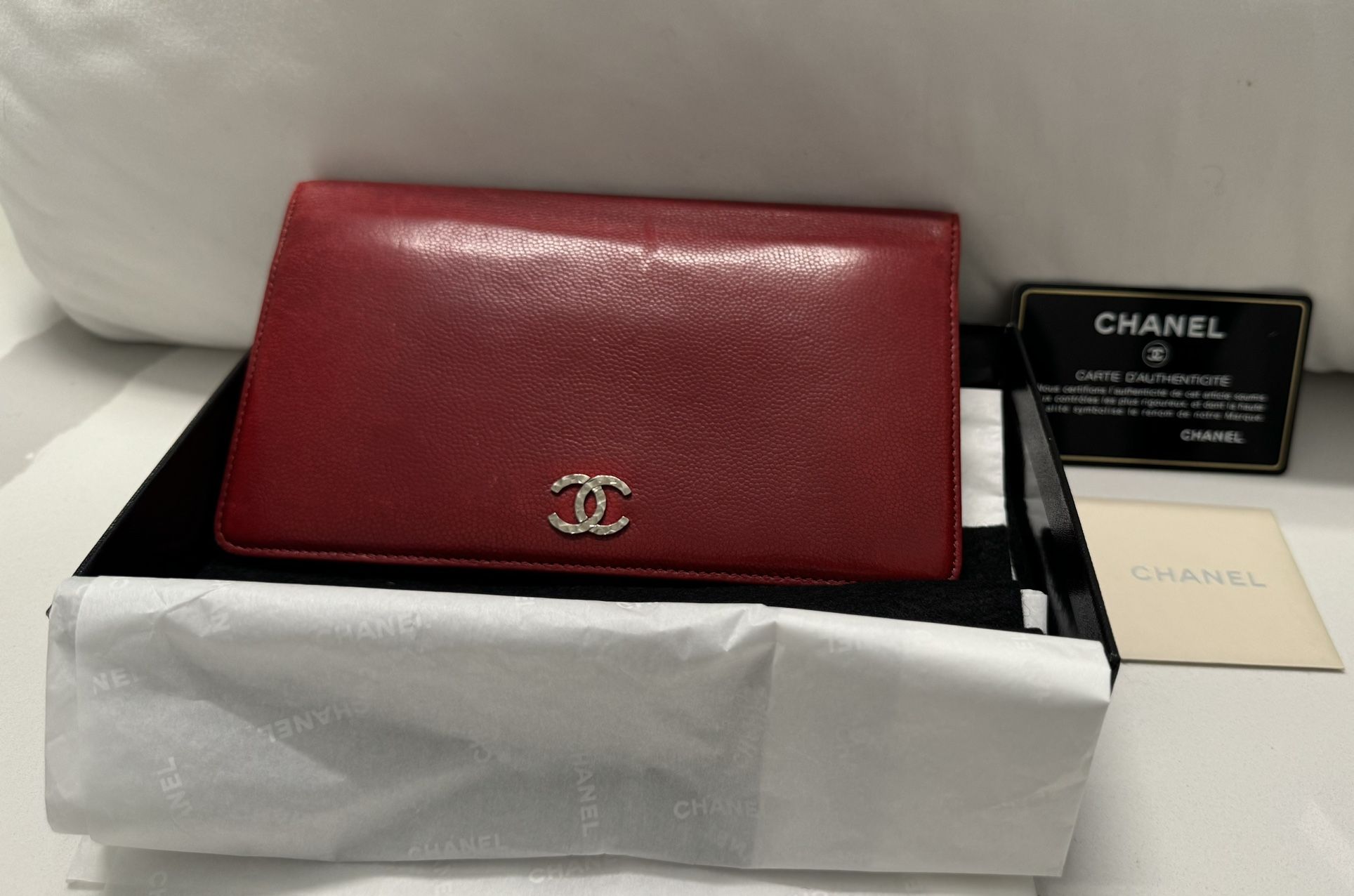 Chanel Red Leather Wallet