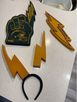 Vintage San Diego Chargers Foam Finger Stadium Accessory Lot Lightning Bolt Set