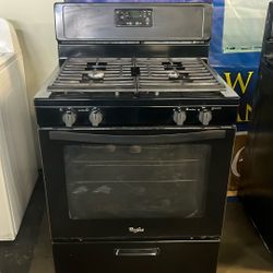 WHIRLPOOL GAS STOVE 30”WIDE BLACK 