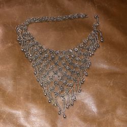 Sterling silver flower/Bell choker necklace