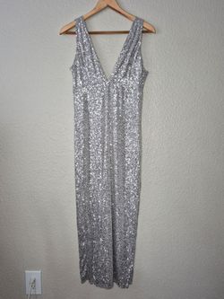NWT Abercrombie And Fitch Women's  Silver Sequins Sparkely Dress Size: Medium