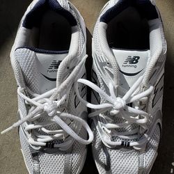 Newbalnce white silver navy de hombre