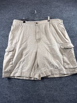 Preswick & Moore Cargo Shorts Mens 42 Khaki Tan Cotton Casual Utility Pockets