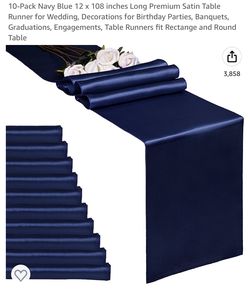 Navy Blue Satin Table Runners