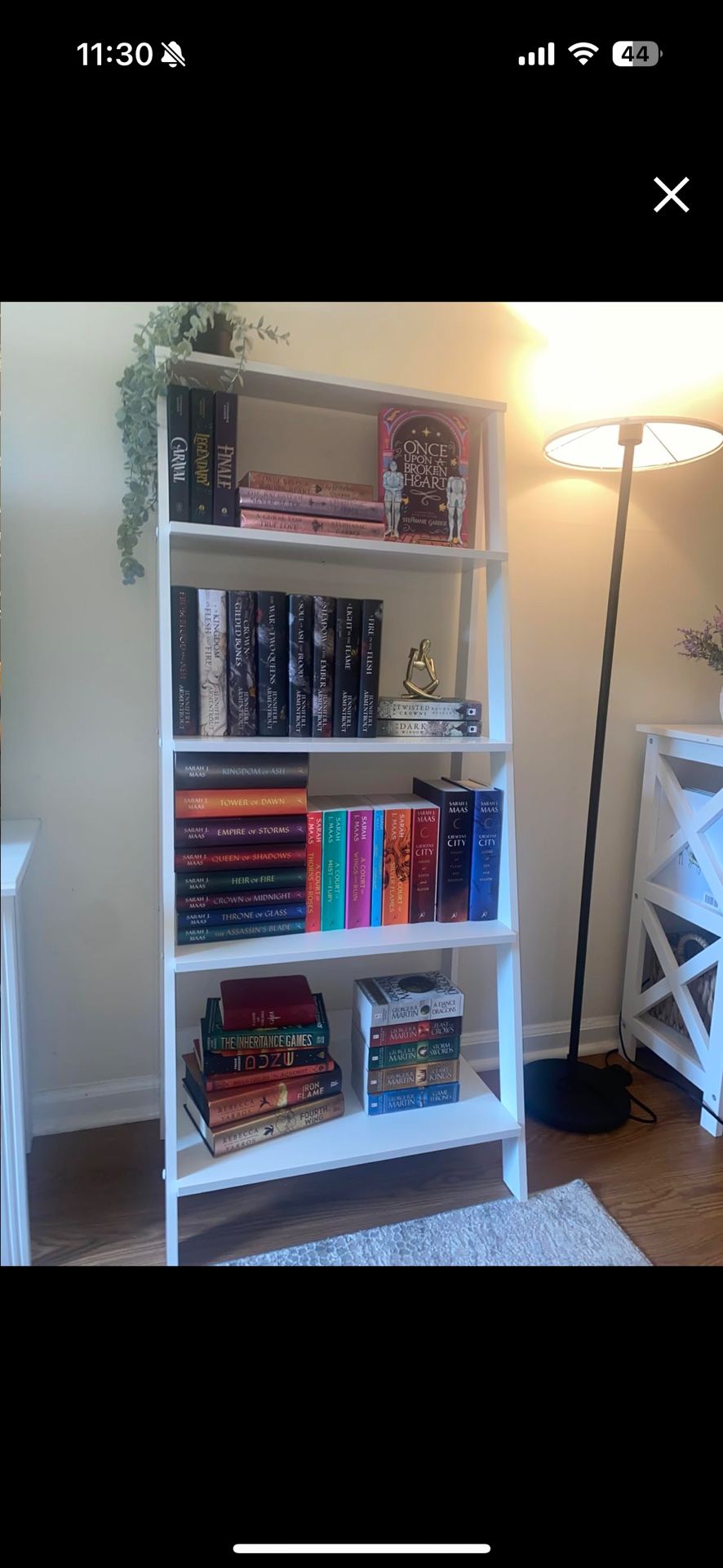 White Wood Bookcase