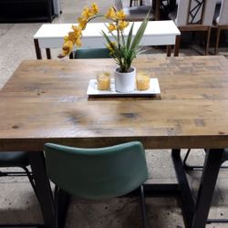 Home Accent Furnishings 52" Distressed Solid Wood Dining Set (New)