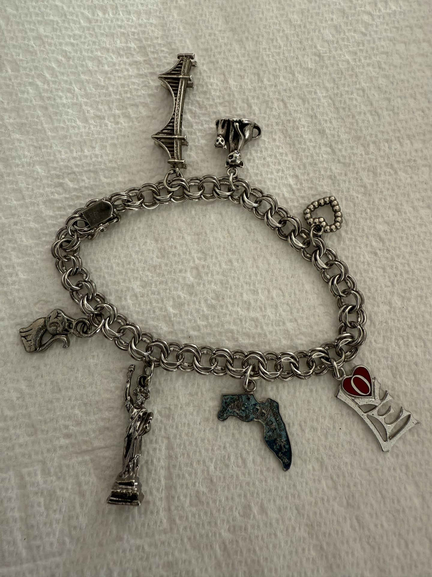 Vintage Ekco Sterling Charm Bracelet With Charms