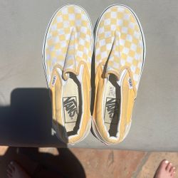Yellow Checkered Vans 