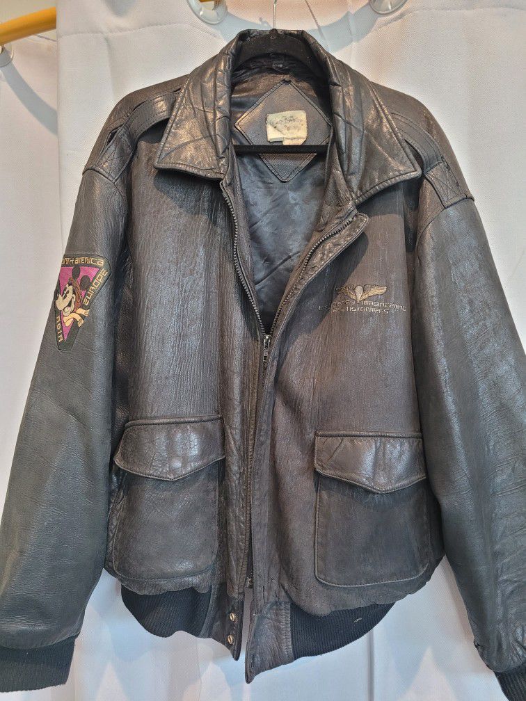 Vintage Walt Disney Leather bomber Jacket 