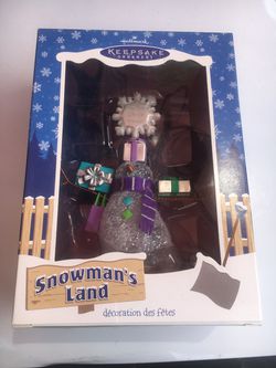 Snowmans Land - Snow Time Like the Present Hallmark Keepsake Christmas Ornament 2003 With Original Box, Vintage Holiday Season Collectible Figurine