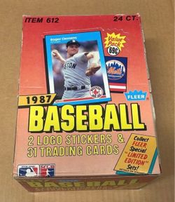 1987 Fleer Baseball “Cello” Box. UNOPENED Box. Great Possibility for PSA 10’s for Barry Bonds, Bo Jackson, Will Clark, and many other HOF’s.