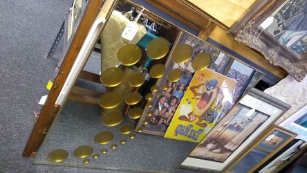 Retro Mirror 3ft by 3ft gold tone mint condition