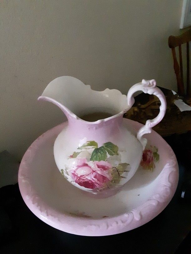 Vintage Pitcher And Wash Bowl