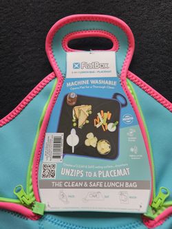 FlatBox® Original 2-in-1 Blue/Pink Lunch Bag and Placemat