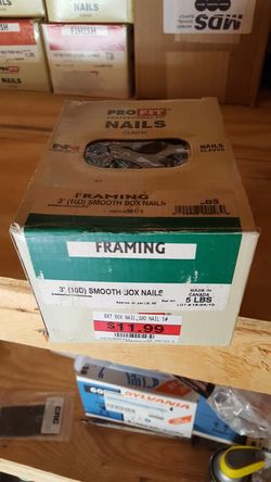 3" INCH 10D SMOOTH BOX FRAMING NAILS 5 POUNDS