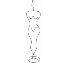 Vintage 1990s 6ft Tall IKEA HAPEN Silver Woman Metal Form Mannequin / Valet by Ehlén Johansson