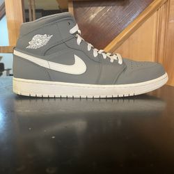 Jordan One Mid Cool Grey White Size 13