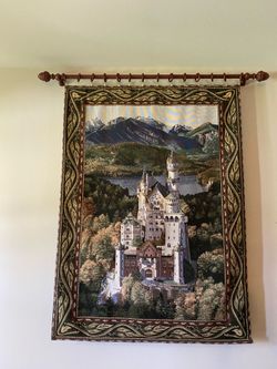 Wall Castle Tapestry of European castle , Neuschwanstein