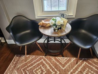 2 Chairs And Small Round Table