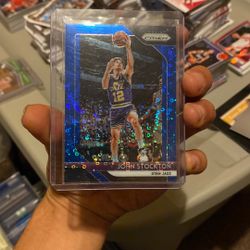 John Stockton 2018-19 Panini Prizm No. 185 Blue Fast Break Prizm /175