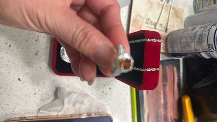 Silver Ring Moissanite Brown piece