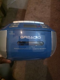 Greadio Boombox CD and Cassette Player Combo, CD Player with Bluetooth
