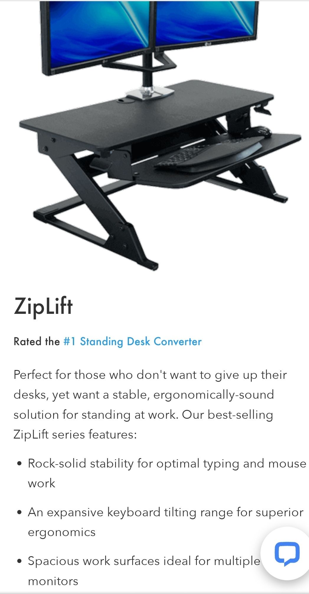 IMovr Zip lift, Standing Desktop Converter 