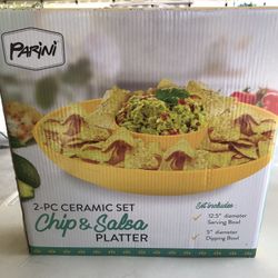Parini 2 Piece Ceramic Chip And Salsa Set