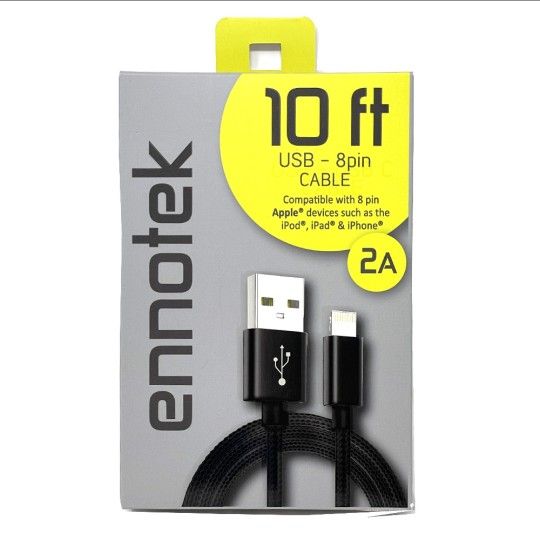 Ennotek 10feet USB - 8 PIN CABLE CHARGER FOR IOS Devices  IPHONE/tablet 