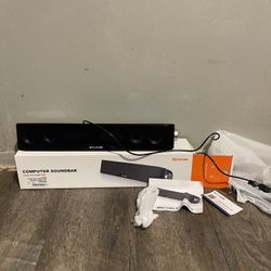 Computer Speakers, HiFi Sound Quality Computer Sound Bar, USB Powered PC Speakers, Bluetooth 5.0 and 3.5mm Aux-in Computer Speakers for Desktop, Lapto