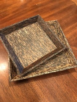 Two wooden plate