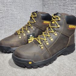 Caterpillar Outline Soft Toe Men’s Size 12 US Brown Leather Work Boots BRAND NEW