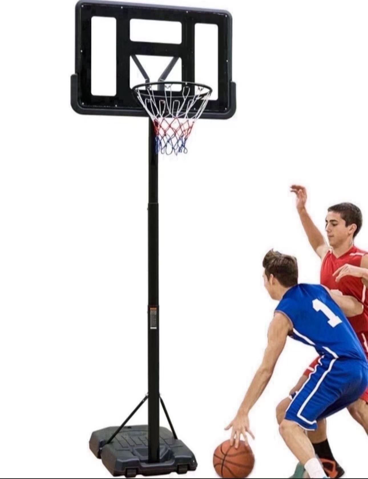 Portable Basketball Hoop Height Adjustable Basketball Hoop Stand 6.6ft - 10ft with 44 Inch Backboard and Wheels for Adults Teens Outdoor Indoor