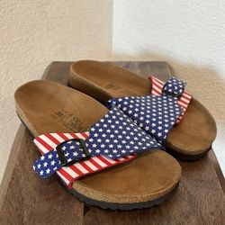 Birkenstock Birki's Catalina American Flag Stars & Stripes Sandals Size L 9 M 7