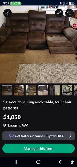 Furniture and nook dining set