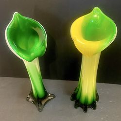 Vintage cased glass vases