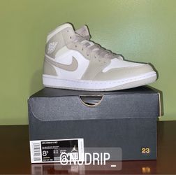 Nike Air Jordan Mid Linen 1’s  Size 8.5