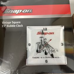 Snap On Vintage Square 15” Bubble Clock