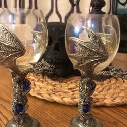 Halloween Dragon Wine Glasses