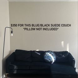 Suede Blue/black Couch 