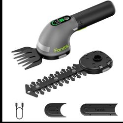 Fanttik Z10 Pro Cordless Hedge Trimmer - 6 in Shrubbery Trimmer, 3.5 in Chrome-Plated Grass Shear, Dual-Mode with Digital Battery Display, Type-C Fast