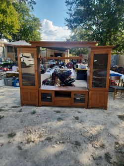 Wood Entertainment Center Wall Unit