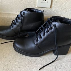 Black Lace Up Boots With Heels